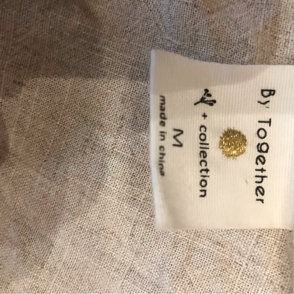 By Together Collection Tan Linen Mini Dress with Crochet Size Medium - Picture 4 of 5